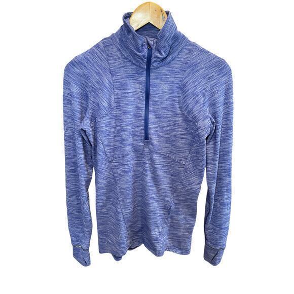 Lululemon Kanto Catch Me 1/2 Zip Heathered Sapphire Blue Size 8 - Picture 3 of 16